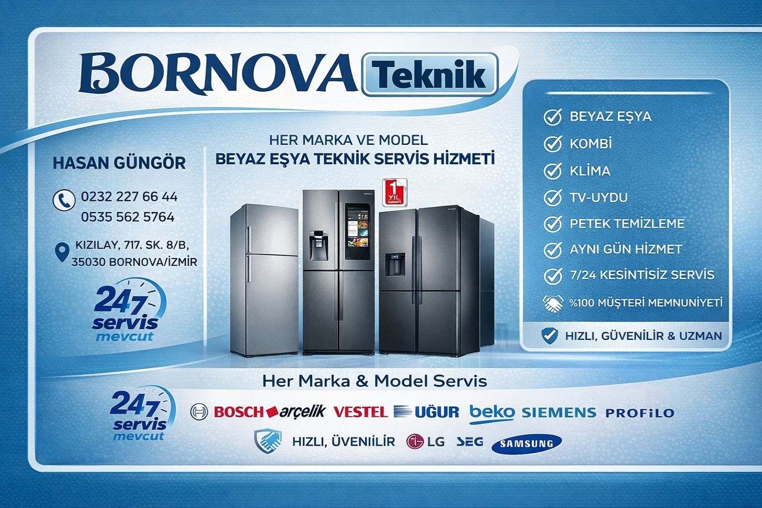 Bornova Beyaz Eşya Servisi