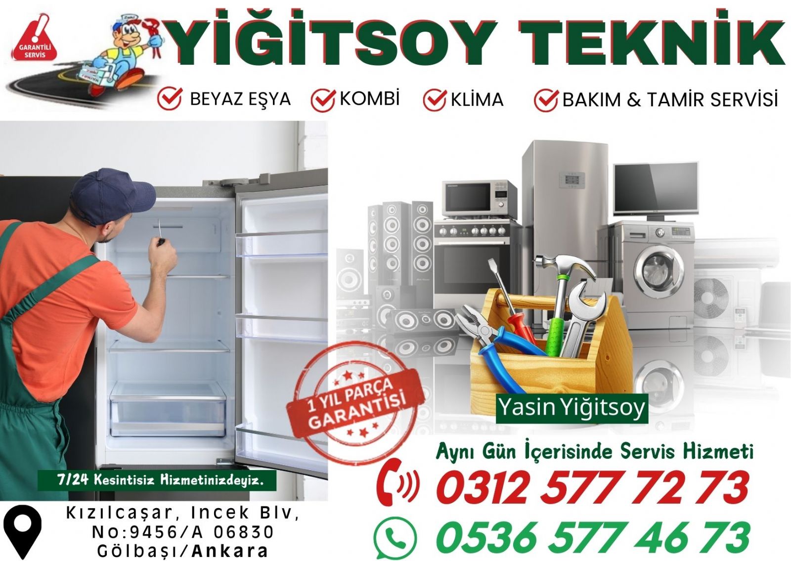 incek - beyaz esya - servisi